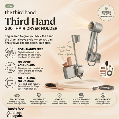 The Third Hand 360° Hands-Free Hair Dryer Holder.