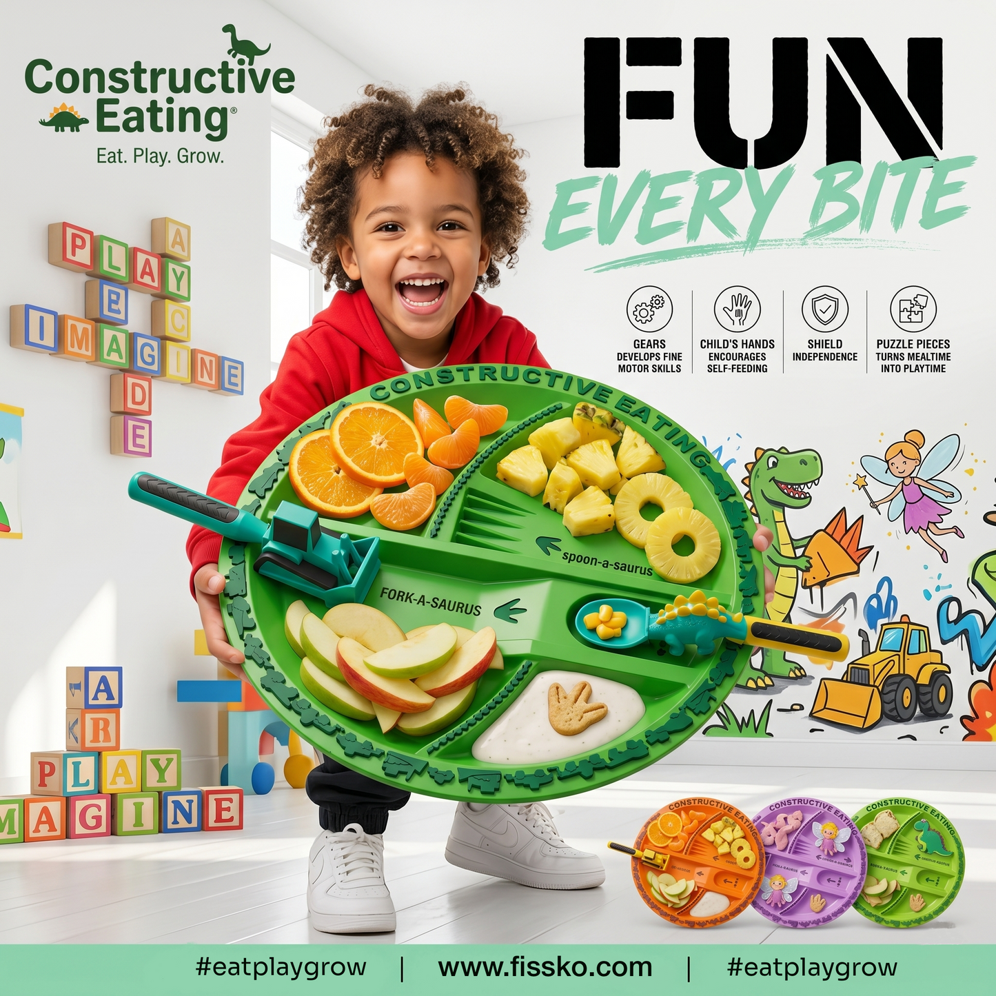 Turn Mealtime Battles Into Playful Adventures 🦖🚜🌸
