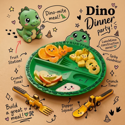 Turn Mealtime Battles Into Playful Adventures 🦖🚜🌸