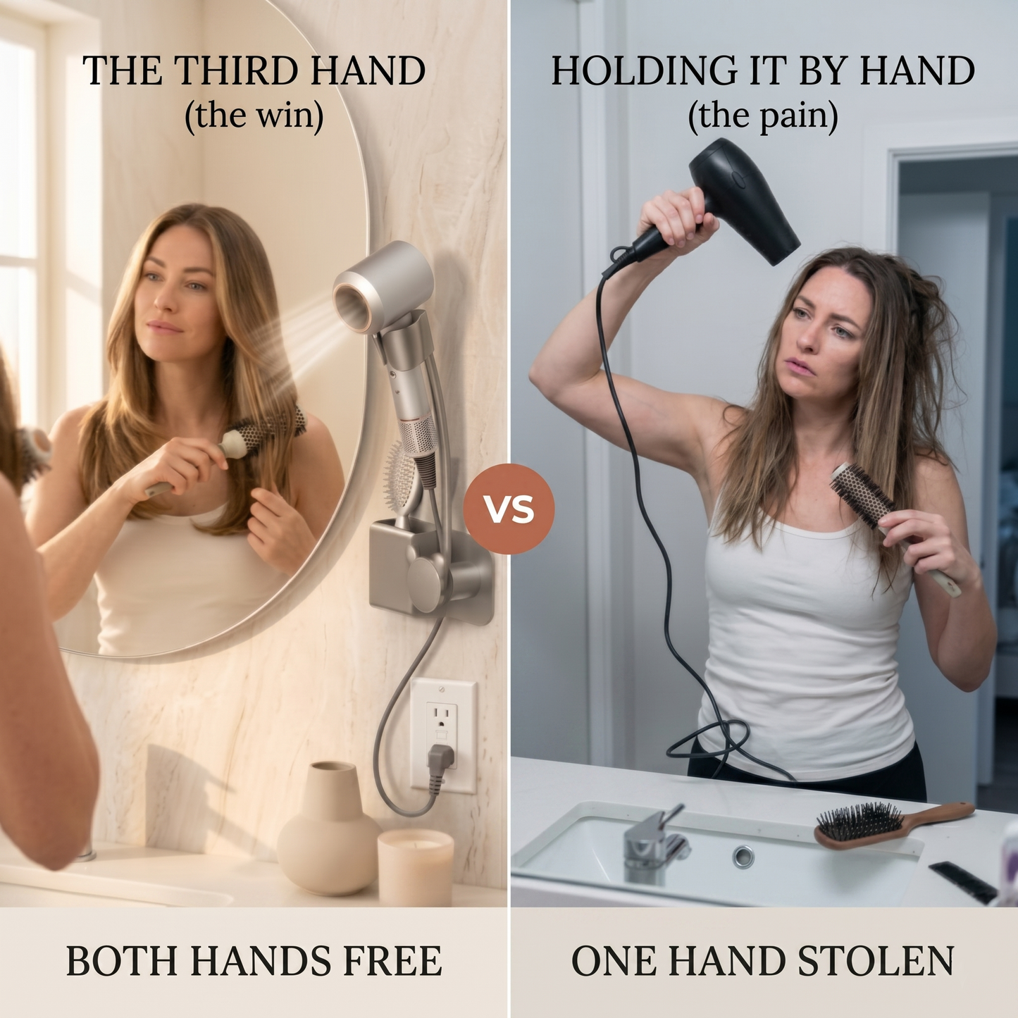 The Third Hand 360° Hands-Free Hair Dryer Holder.
