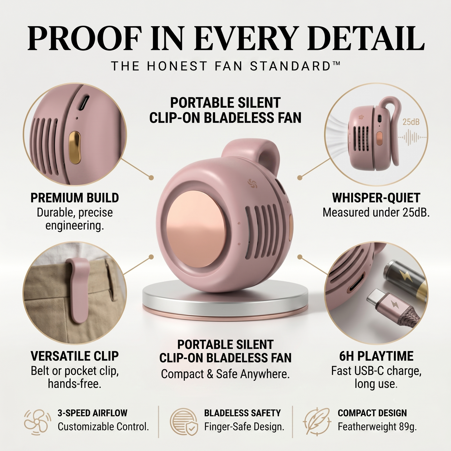 Briza The Hands-Free Clip-On Cooling Fan
