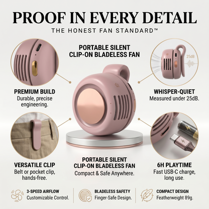 Briza The Hands-Free Clip-On Cooling Fan
