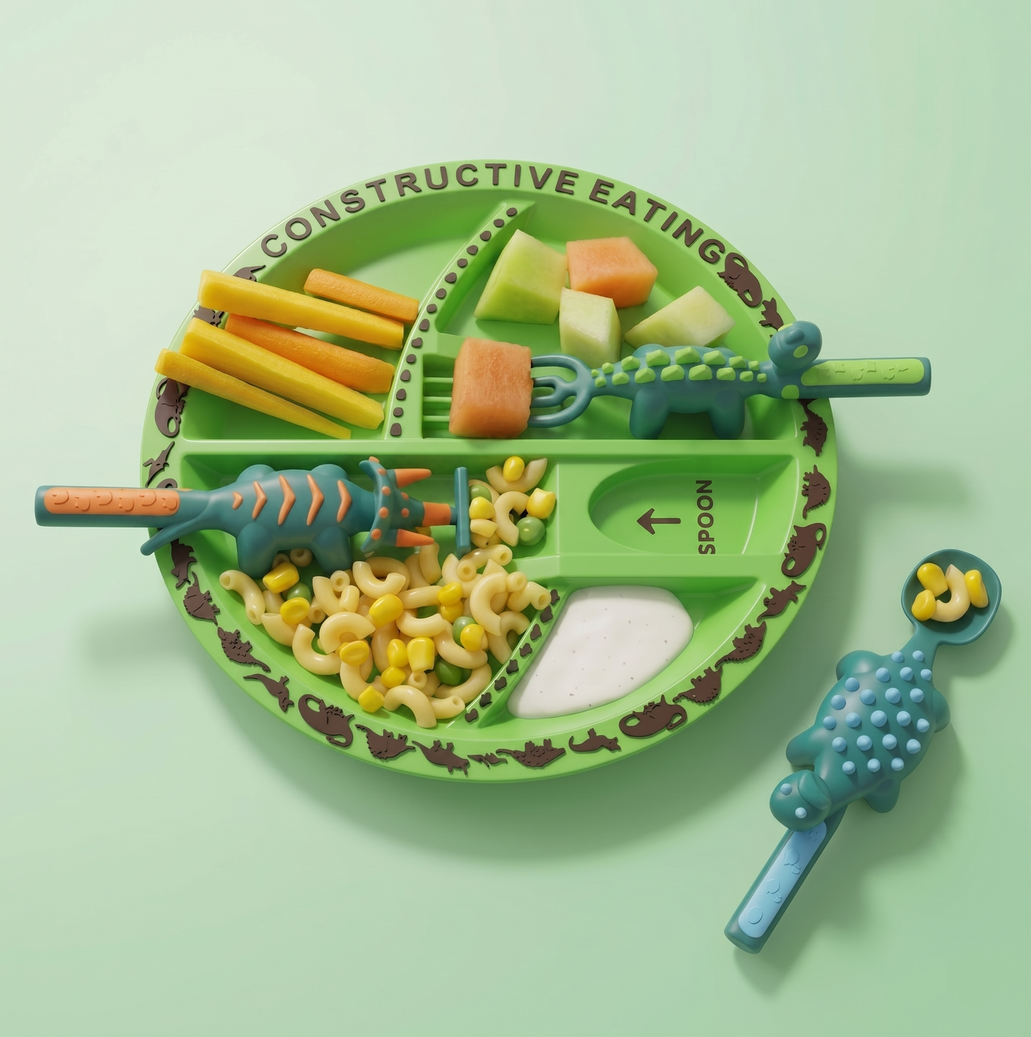 Turn Mealtime Battles Into Playful Adventures 🦖🚜🌸