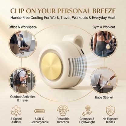 Briza The Hands-Free Clip-On Cooling Fan