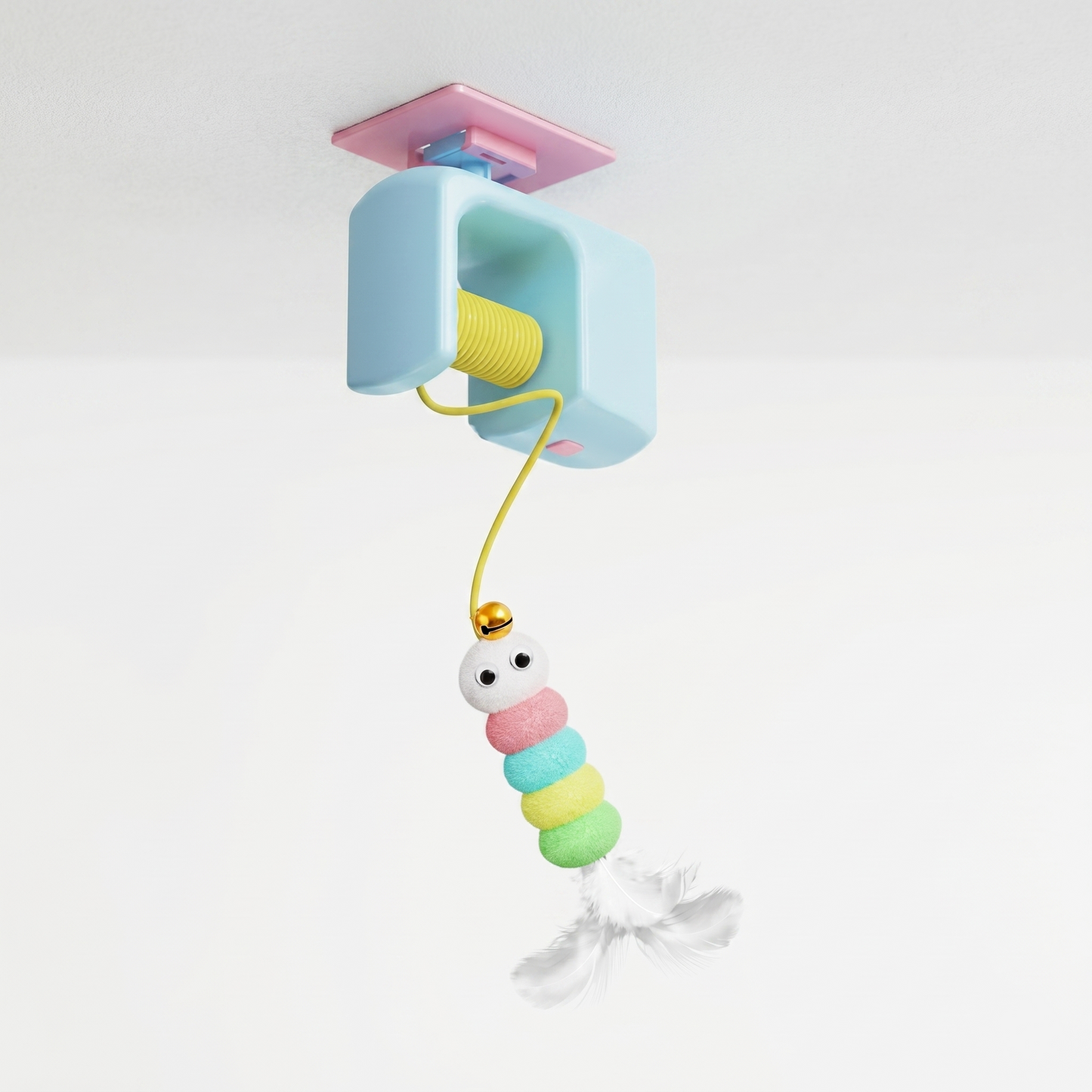 Smart Yoyo Cat Toy, Door Hanging Auto Swing with Feather Caterpillar
