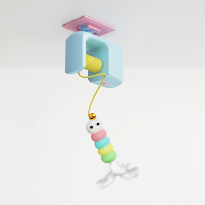 Smart Yoyo Cat Toy, Door Hanging Auto Swing with Feather Caterpillar